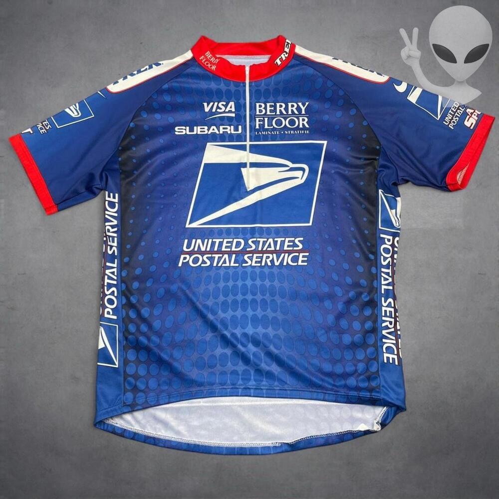 Nike Cycling Jersey 2XL Blue Red USPS Postal Service 2003 Trek Vintage Italy